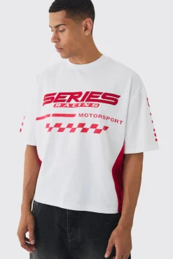 Oversized Boxy Moto Series T-Shirt | BoohooMAN UK