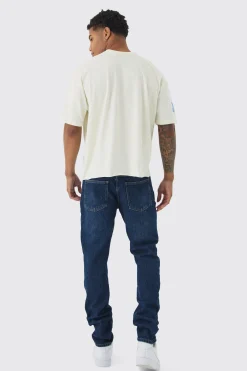 Oversized Boxy Ofcl Floral Varsity Print T-Shirt | BoohooMAN UK