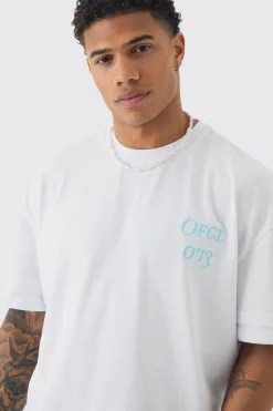 Oversized Boxy OFCL Puff Print T-shirt | BoohooMAN UK