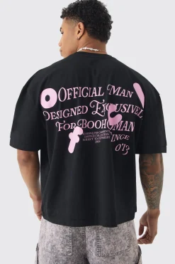 Oversized Boxy OFCL Puff Print T-shirt | BoohooMAN UK