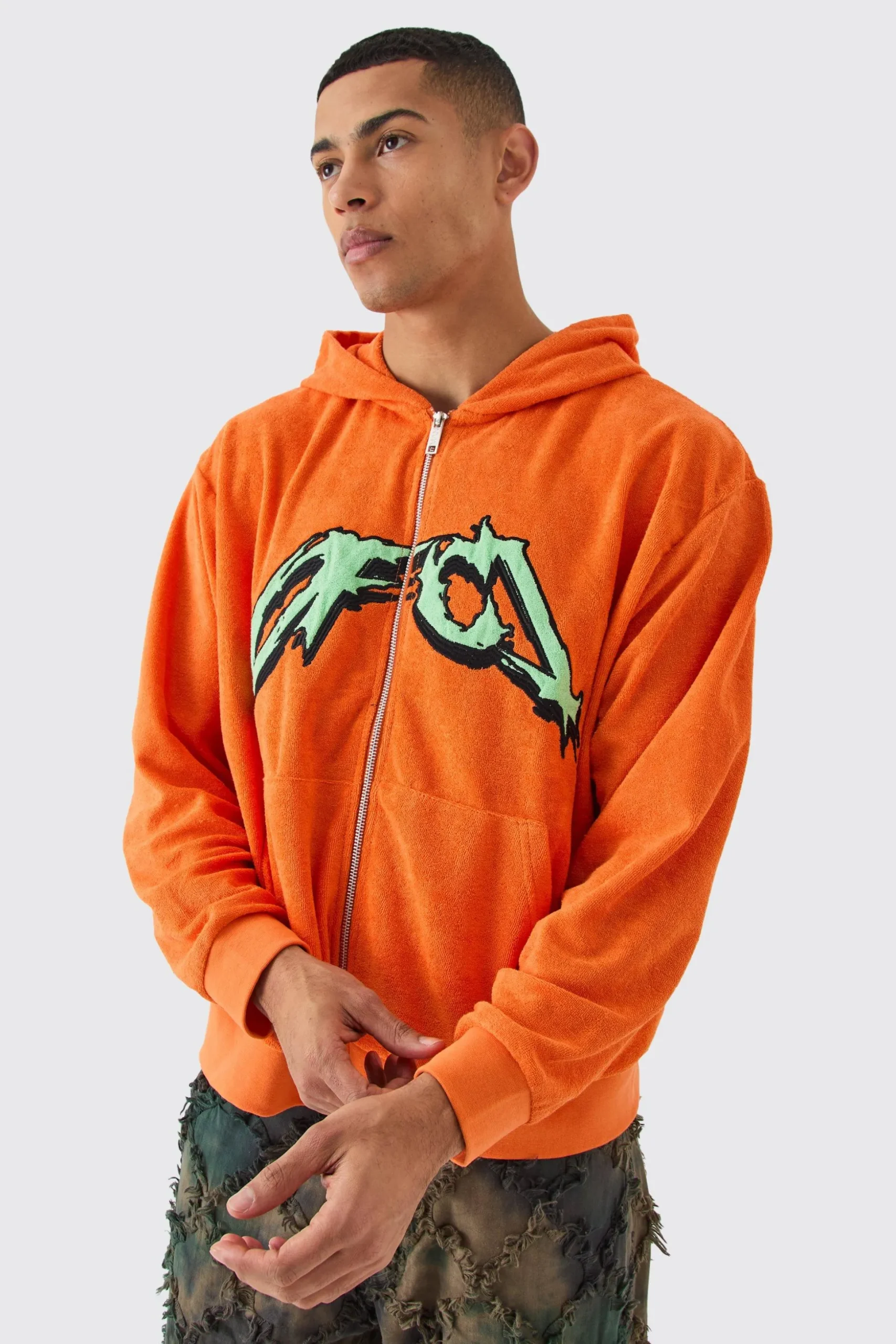 Oversized Boxy Ofcl Towelling Hoodie | BoohooMAN UK