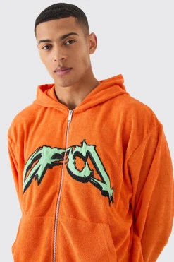 Oversized Boxy Ofcl Towelling Hoodie | BoohooMAN UK