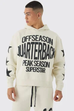 Oversized Boxy Off Season Puff Printed Hooded Tracksuit | BoohooMAN UK