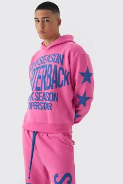 Oversized Boxy Off Season Puff Printed Hooded Tracksuit | BoohooMAN UK