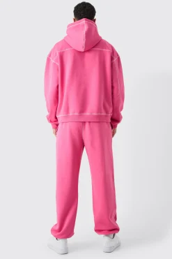 Oversized Boxy Official Contrast Stitch Hoodie | BoohooMAN UK