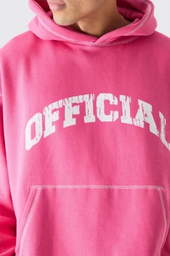 Oversized Boxy Official Contrast Stitch Hoodie | BoohooMAN UK