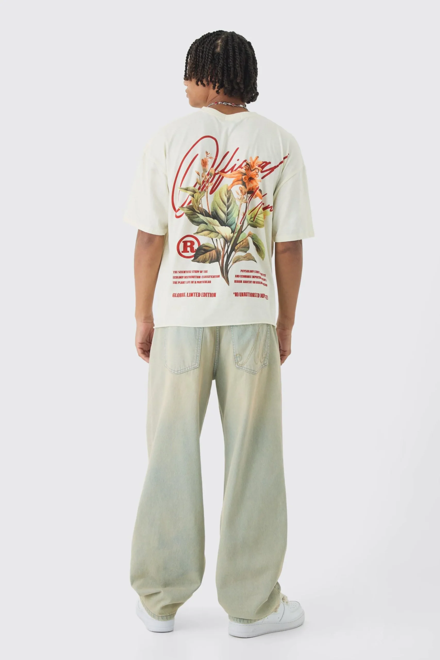 Oversized Boxy Official Floral Print T-Shirt | BoohooMAN UK