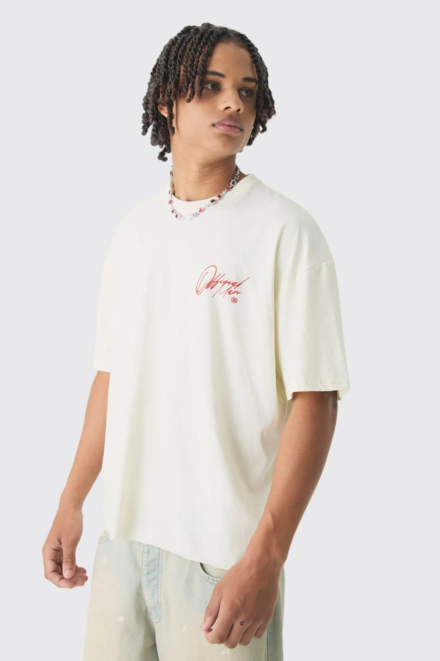 Oversized Boxy Official Floral Print T-Shirt | BoohooMAN UK