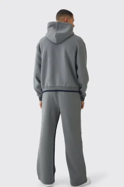 Oversized Boxy Official Graphic Stripe Rib Hoodie | BoohooMAN UK