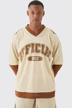 Oversized Boxy Official Layered Mesh Top | BoohooMAN UK
