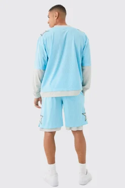 Oversized Boxy Official Layered Mesh Top | BoohooMAN UK