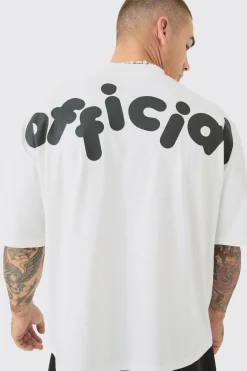 Oversized Boxy Official Puff Print T-shirt And Short Set | BoohooMAN UK