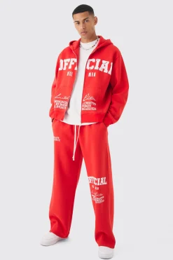 Oversized Boxy Official Print Tracksuit | BoohooMAN UK