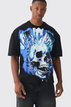 Oversized Boxy Official Skull Graphic T-shirt | BoohooMAN UK