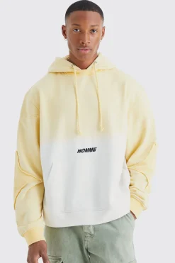 Oversized Boxy Ombre Homme Hoodie | BoohooMAN UK