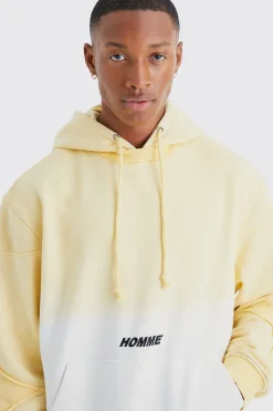 Oversized Boxy Ombre Homme Hoodie | BoohooMAN UK