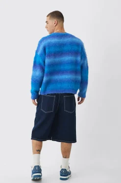 Oversized Boxy Ombre Knitted Jumper | BoohooMAN UK