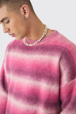 Oversized Boxy Ombre Knitted Jumper | BoohooMAN UK