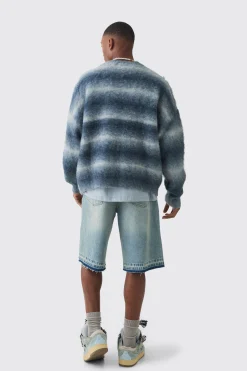 Oversized Boxy Ombre Knitted Cardigan | BoohooMAN UK
