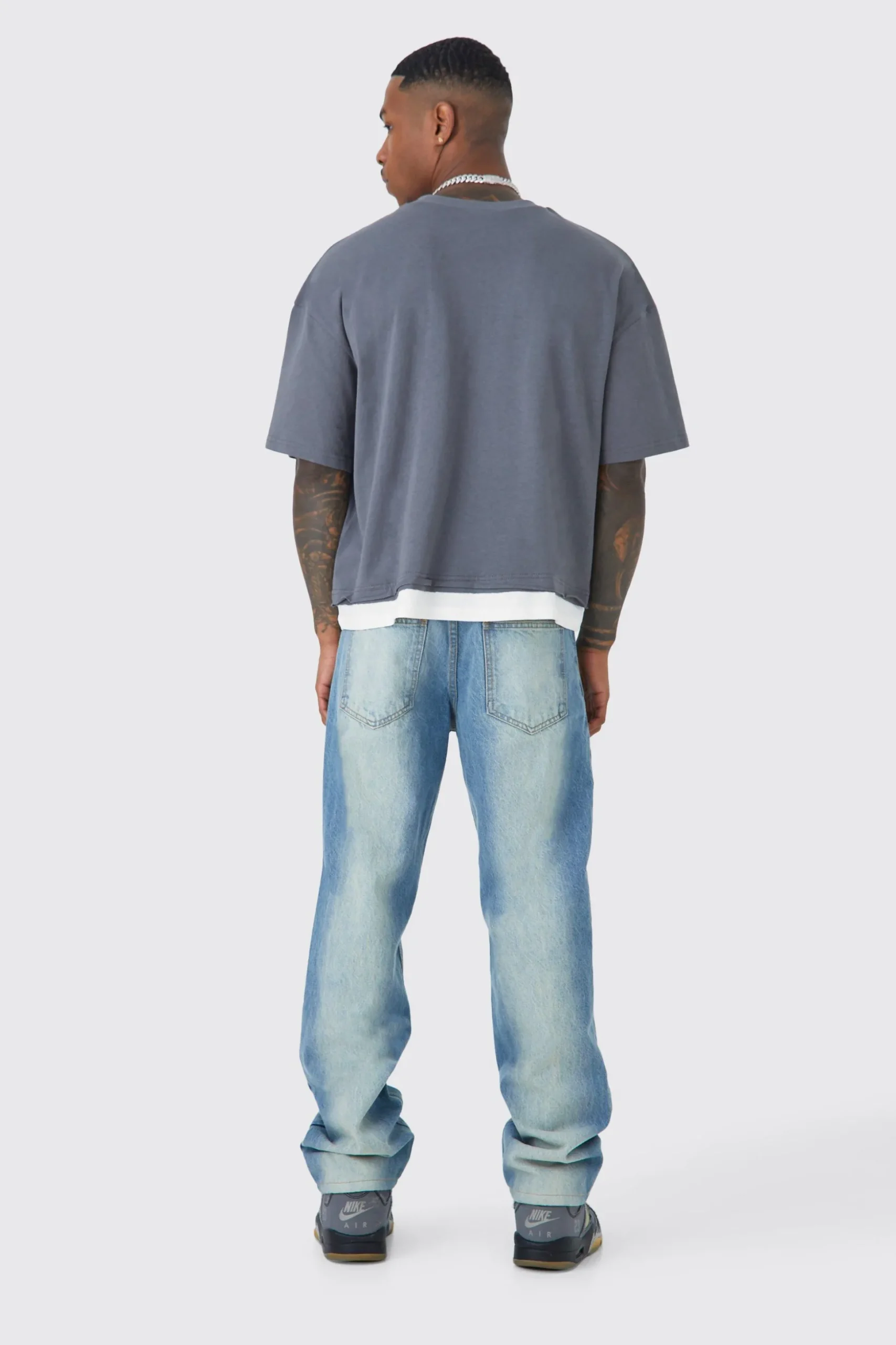 Oversized Boxy Outlaws Faux Layer T-shirt | BoohooMAN UK