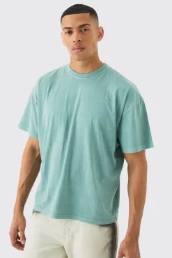 Oversized Boxy Overdye Space Graphic T-shirt | BoohooMAN UK