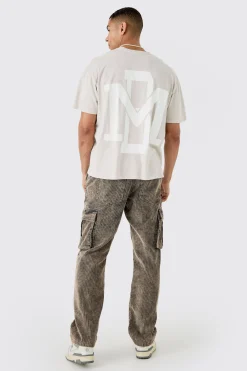 Oversized Boxy Overdyed Graphic T-shirt | BoohooMAN UK