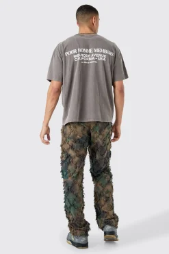 Oversized Boxy Overdyed Graphic T-shirt | BoohooMAN UK