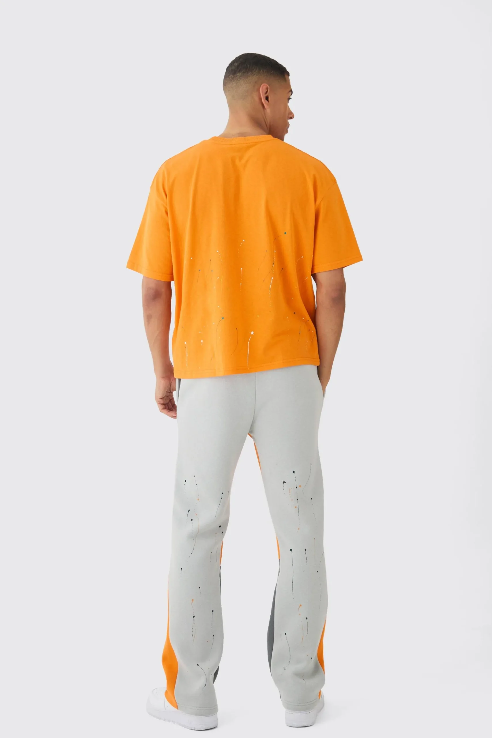 Oversized Boxy Paint Splatter T-shirt | BoohooMAN UK