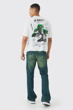 Oversized Boxy Peace Of Mind Back Printed T-Shirt | BoohooMAN UK