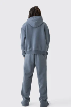 Oversized Boxy Peached Man Dash Split Hem Tracksuit | BoohooMAN UK
