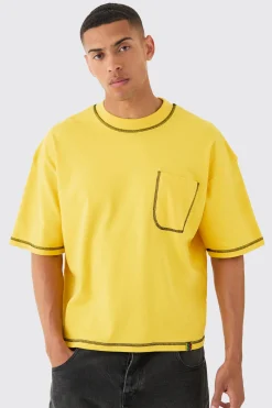 Oversized Boxy Placement Pocket T-shirt | BoohooMAN UK