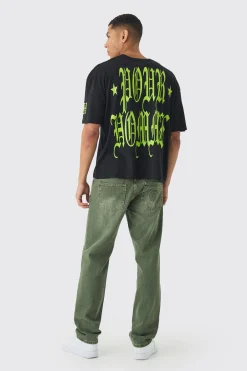 Oversized Boxy Pour Homme Gothic T-Shirt | BoohooMAN UK