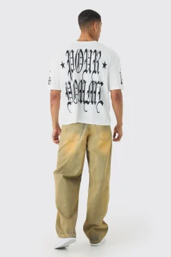 Oversized Boxy Pour Homme Gothic T-Shirt | BoohooMAN UK