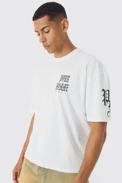 Oversized Boxy Pour Homme Gothic T-Shirt | BoohooMAN UK