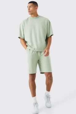 Oversized Boxy Premium Super Heavyweight T-shirt & Shorts | BoohooMAN UK