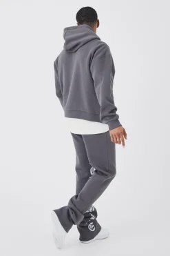 Oversized Boxy Printed Flared Tracksuit | BoohooMAN UK