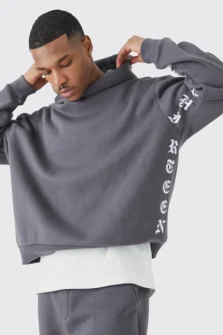 Oversized Boxy Printed Flared Tracksuit | BoohooMAN UK