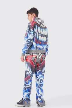 Oversized Boxy Printed Pu Set | BoohooMAN UK