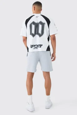 Oversized Boxy Puff Print Moto Extended Neck T-shirt | BoohooMAN UK
