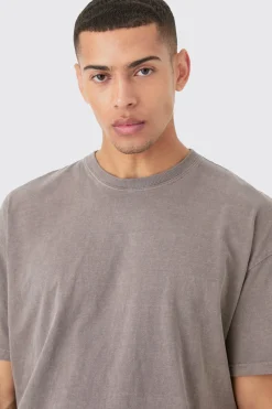Oversized Boxy Raw Hem Washed Eagle Print T-shirt | BoohooMAN UK