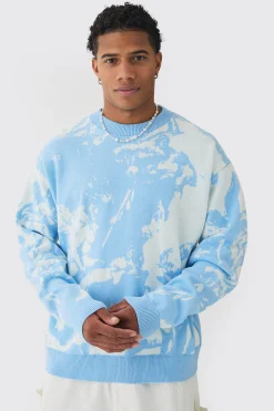 Oversized Boxy Renaissance Graphic Knit Jumper | BoohooMAN UK