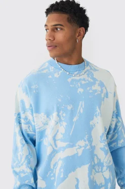 Oversized Boxy Renaissance Graphic Knit Jumper | BoohooMAN UK
