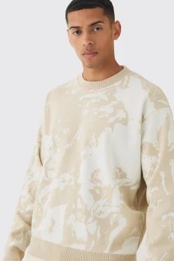 Oversized Boxy Renaissance Graphic Knit Jumper | BoohooMAN UK