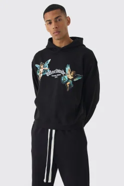 Oversized Boxy Renasissance Print Hoodie | BoohooMAN UK