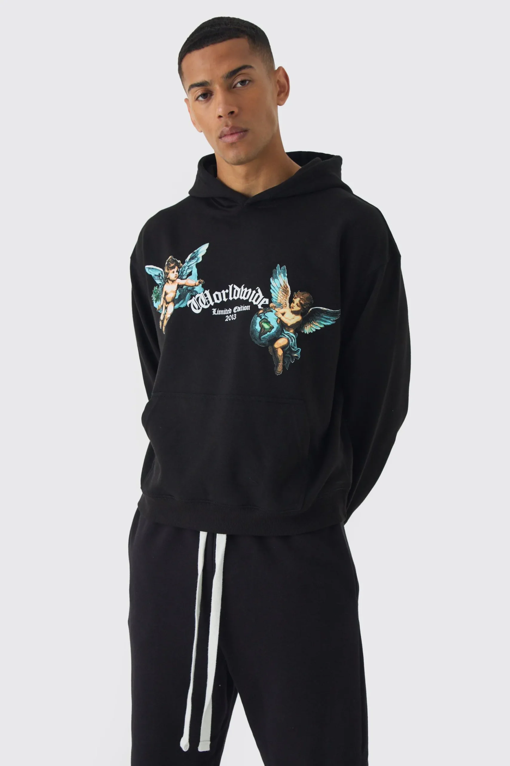 Oversized Boxy Renasissance Print Hoodie | BoohooMAN UK