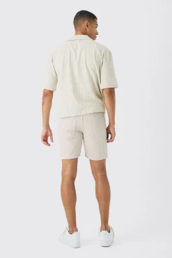 Oversized Boxy Revere Linen Shirt | BoohooMAN UK