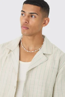 Oversized Boxy Revere Linen Shirt | BoohooMAN UK