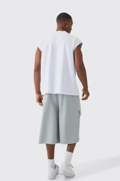 Oversized Boxy Reverse Loopback Face Graphic Print Tank | BoohooMAN UK