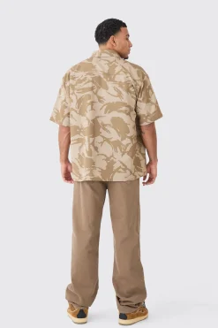 Oversized Boxy Ripstop Camo Shirt | BoohooMAN UK