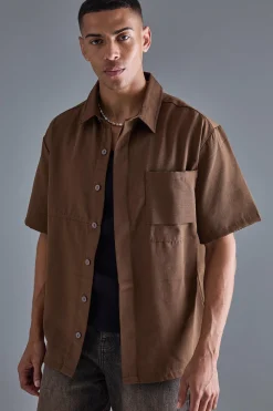 Oversized Boxy Ripstop Shirt | BoohooMAN UK